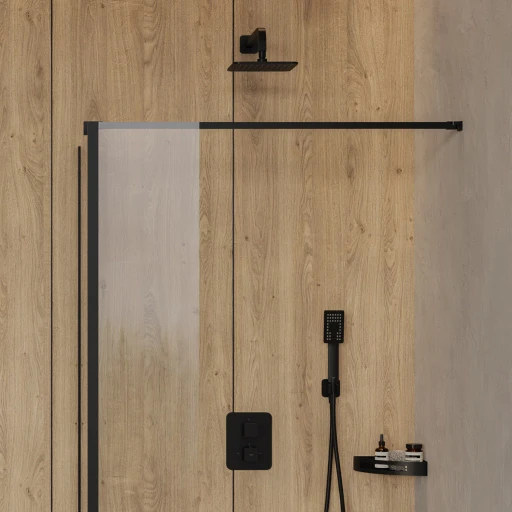 Uni Duschkorb Eck,   21 x 21 x 5 cm Schwarz matt (BLM)