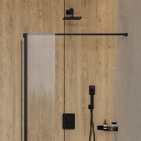 Uni Duschkorb Eck,   21 x 21 x 5 cm Schwarz matt (BLM)