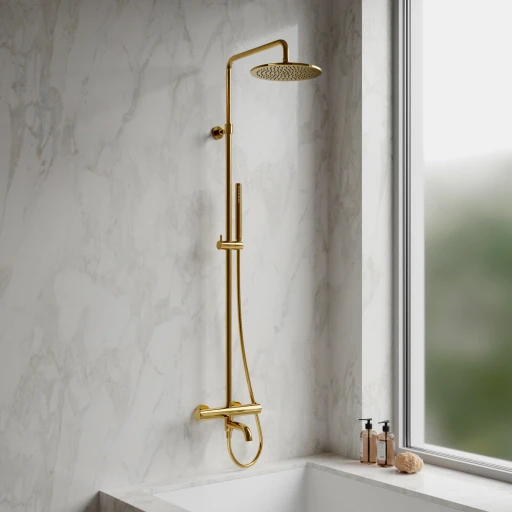 Y Aufputz-Badewannensystem mit Thermostat Gold poliert (GL)