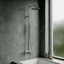 Y Aufputz-Badewannensystem mit Thermostat  Nickel gebürstet (NI)