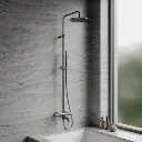 Y Aufputz-Badewannensystem mit Thermostat  Graphit gebürstet (GR)