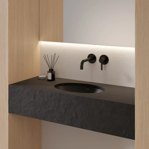 Shell M+  Aufsatzwaschtisch,  38 x 25 cm   Black lava matt (BLV)