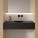 Shell M+  Aufsatzwaschtisch,  38 x 25 cm   Black lava matt (BLV)