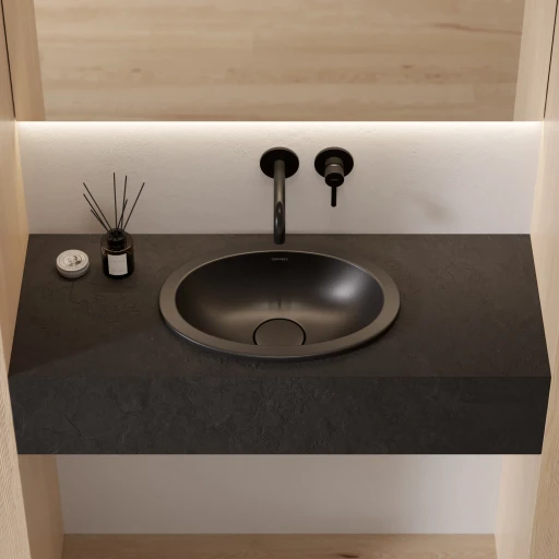 Shell M+  Aufsatzwaschtisch,  38 x 25 cm   Black lava matt (BLV)