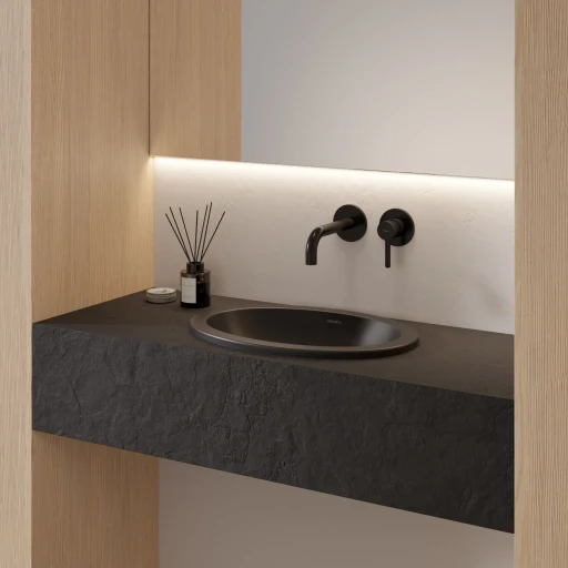 Shell M+  Aufsatzwaschtisch,  38 x 25 cm   Black lava matt (BLV)