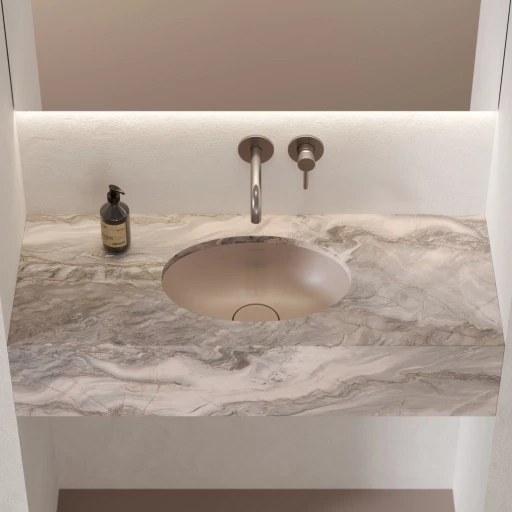 Shell M+  Unterbauwaschtisch  38 x 25 cm dune beige matt (DB)