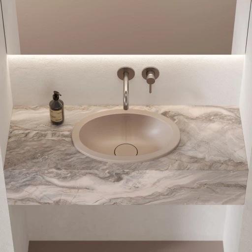 Shell M+  Unterbauwaschtisch  38 x 25 cm dune beige matt (DB)