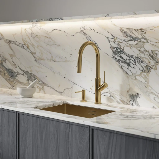 Bend Küchenarmatur mit ausziehbarem Auslauf Messing gebürstet (BSB)