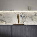 Bend Küchenarmatur mit ausziehbarem Auslauf Messing gebürstet (BSB)