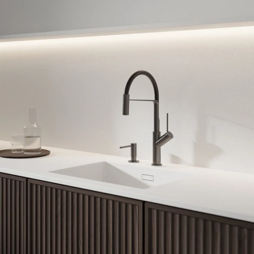 Vita Küchenarmatur mit ausziehbarem Auslauf Graphit gebürstet (GR)