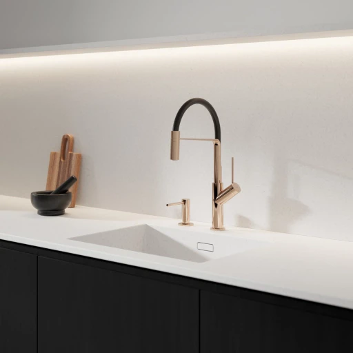 Vita Küchenarmatur mit ausziehbarem Auslauf Kupfer poliert (CP)