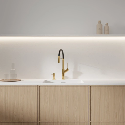 Vita Küchenarmatur mit ausziehbarem Auslauf Gold poliert (GL)