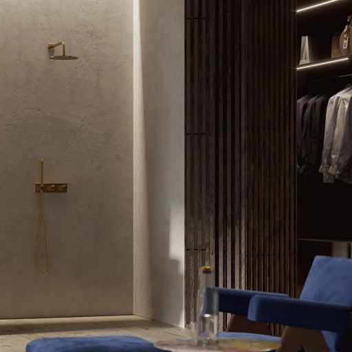 Unterputz-Badewannen- und Duscharmatur mit Handbrause Gold gebürstetet (GLB)