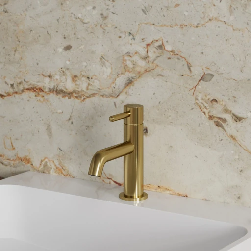 Y Waschtischarmatur, Gold gebürstetet (GLB)