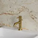 Y Waschtischarmatur, Gold gebürstetet (GLB)