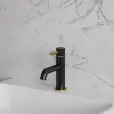 Y Waschtischarmatur, Schwarz seidenmatt / Gold poliert (BLHGL)