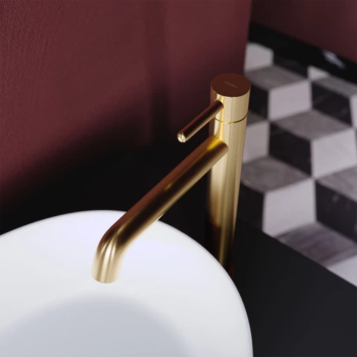 Y Waschtischarmatur hoch,Gold gebürstetet (GLB)