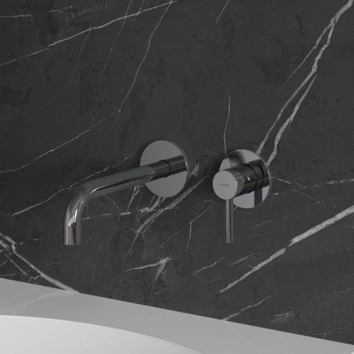 Y Unterputz Waschtischarmatur mit langem Auslauf Chrom poliert (CR)