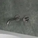 Y Unterputz Waschtischarmatur mit langem Auslauf Nickel gebürstet (NI)