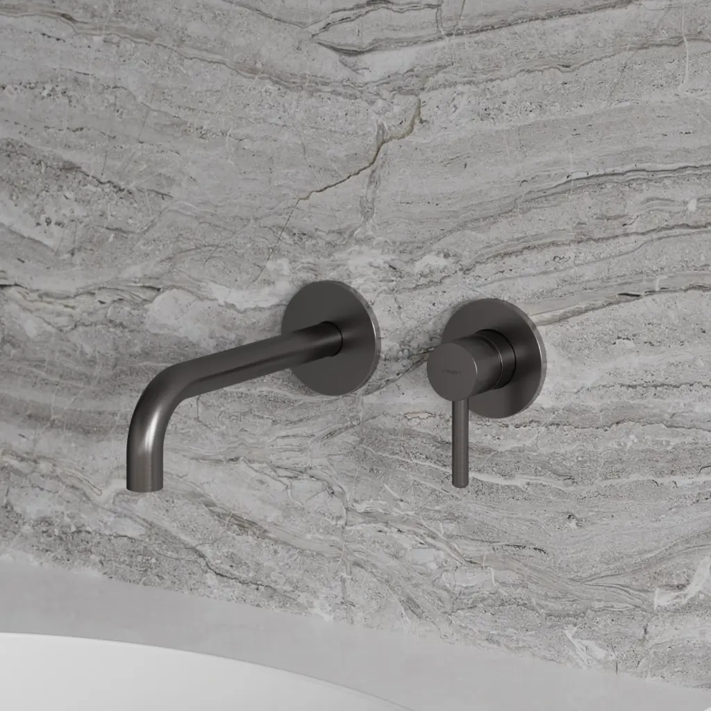 Y Unterputz Waschtischarmatur mit langem Auslauf Graphit gebürstet (GR)