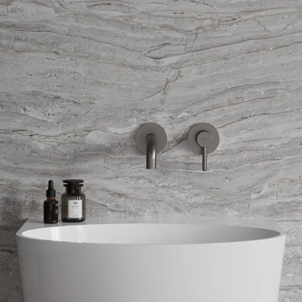 Y Unterputz Waschtischarmatur mit langem Auslauf Graphit gebürstet (GR)