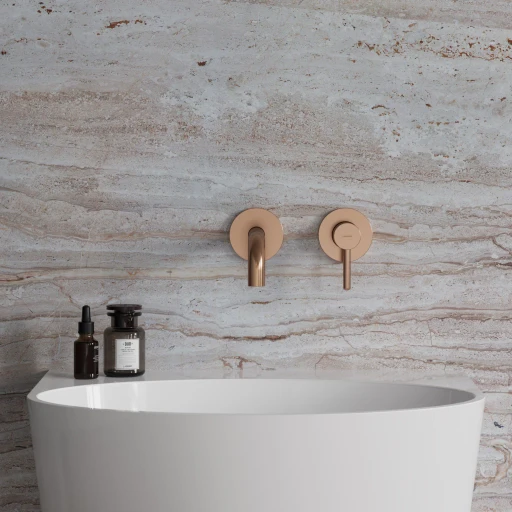 Y Unterputz Waschtischarmatur mit langem Auslauf Kupfer gebürstetet (CPB)