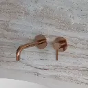 Y Unterputz Waschtischarmatur mit langem Auslauf Kupfer gebürstetet (CPB)