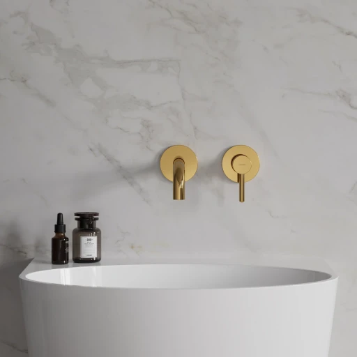 Y Unterputz Waschtischarmatur mit langem Auslauf Gold poliert (GL)