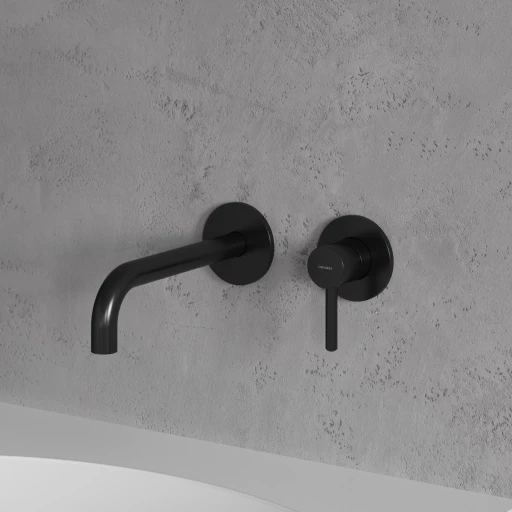 Y Unterputz Waschtischarmatur mit langem Auslauf Schwarz seidenmatt (BLH)