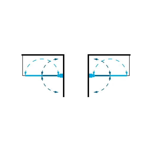 Kenton Zweiflügelige Badewannen-Duschwand, 120 cm Schwarz matt / klarglas (BLMTR) XHE20BLTR