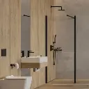 Marina Walk-in-Dusche, mit Seitenwand, 90 x 30 cm Schwarz matt / klarglas (BLMTR) MA9030BLTR