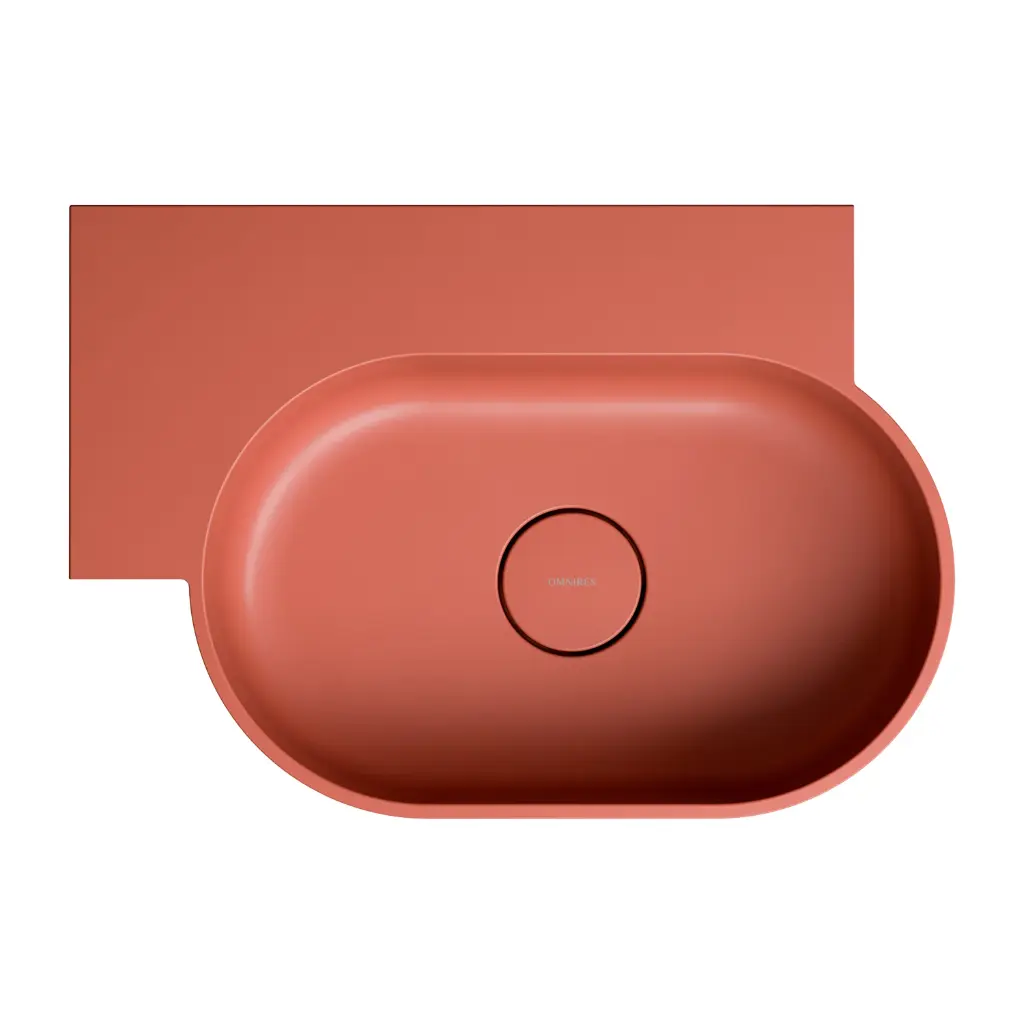 OVO M+ Aufsatz- und Wandwaschtisch - links,Terracotta matt (TE) 55 x 36 cm OVO555UWLTE