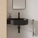 OVO M+ Aufsatz- und Wandwaschtisch - links,Black lava matt (BLV)55 x 36 cm OVO555UWLBLV