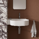 OVO M+ Aufsatz- und Wandwaschtisch - links,Weiß glänzend (BP)55 x 36 cm OVO555UWLBP