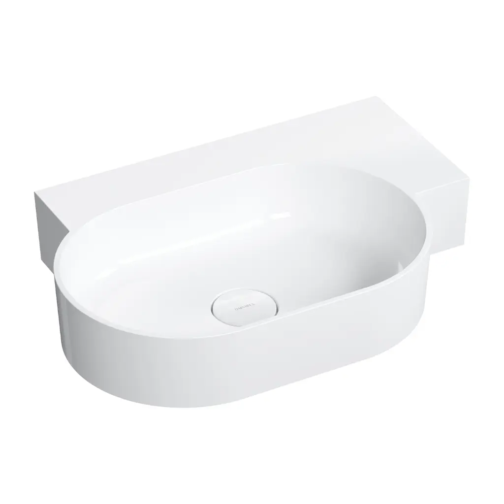 OVO M+ Aufsatz- und Wandwaschtisch - rechts,  Weiß glänzend (BP)64 x 44 cm OVO645UWPBP