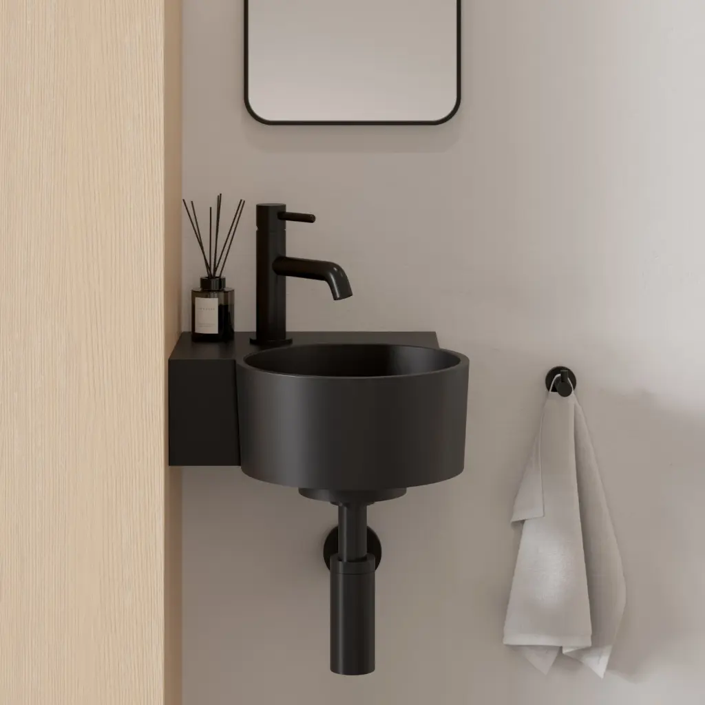 OVO M+ Aufsatz- und Wandwaschtisch - links,Ash grey matt (AG33 x 34 cm OVO335UWLAG (Kopie)