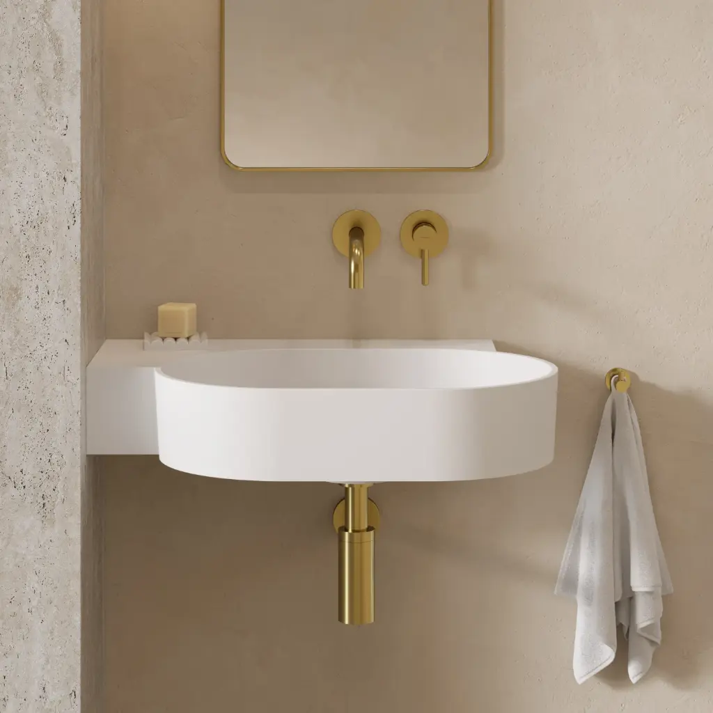 OVO M+ Aufsatz- und Wandwaschtisch - links,  Weiß matt (BM)64 x 44 cm OVO645UWLBM