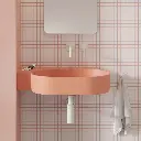 OVO M+ Aufsatz- und Wandwaschtisch - links, Coral matt (CO)64 x 44 cm OVO645UWLCO