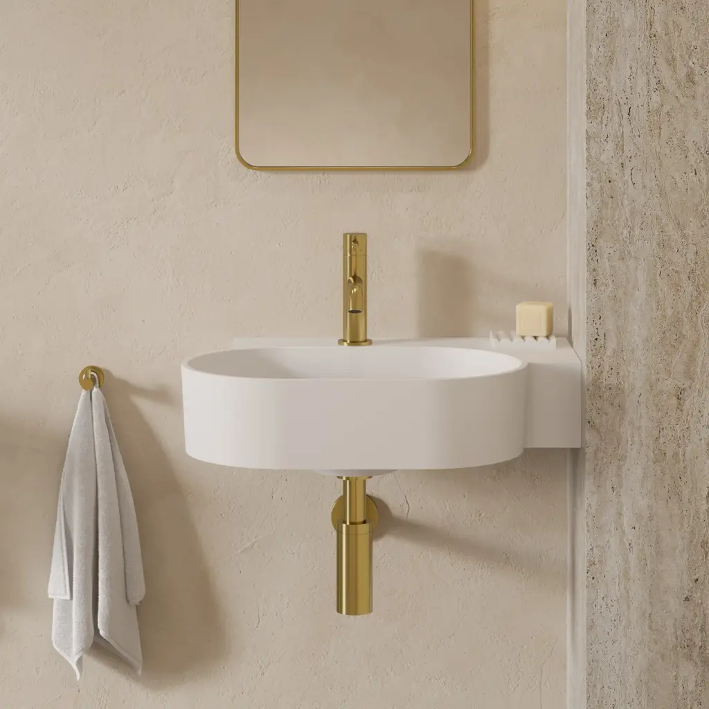 OVO M+ Aufsatz- und Wandwaschtisch - rechts,Weiß matt (BM) 55 x 36 cm OVO555UWPBM