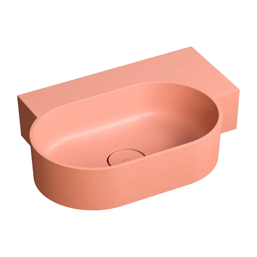 OVO M+ Aufsatz- und Wandwaschtisch - rechts,Coral matt (CO) 55 x 36 cm  OVO555UWPCO