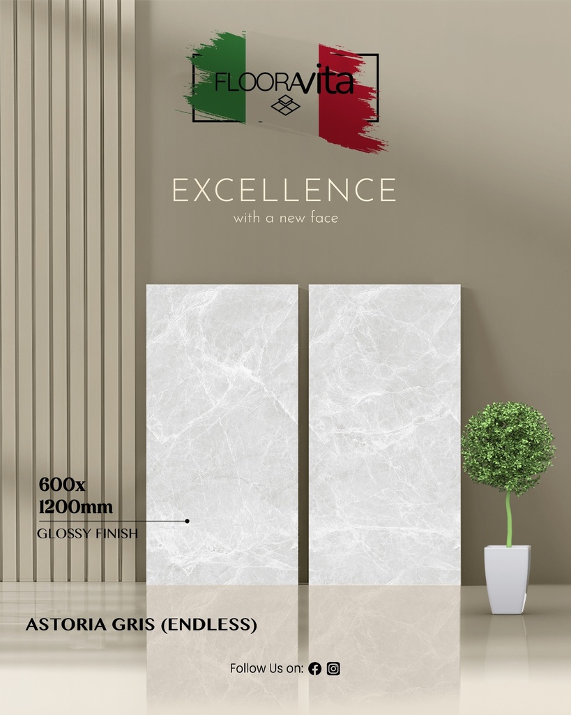 Infinity Astoria Gris Hochglanz 60x120x0,9cm (Flooravita)