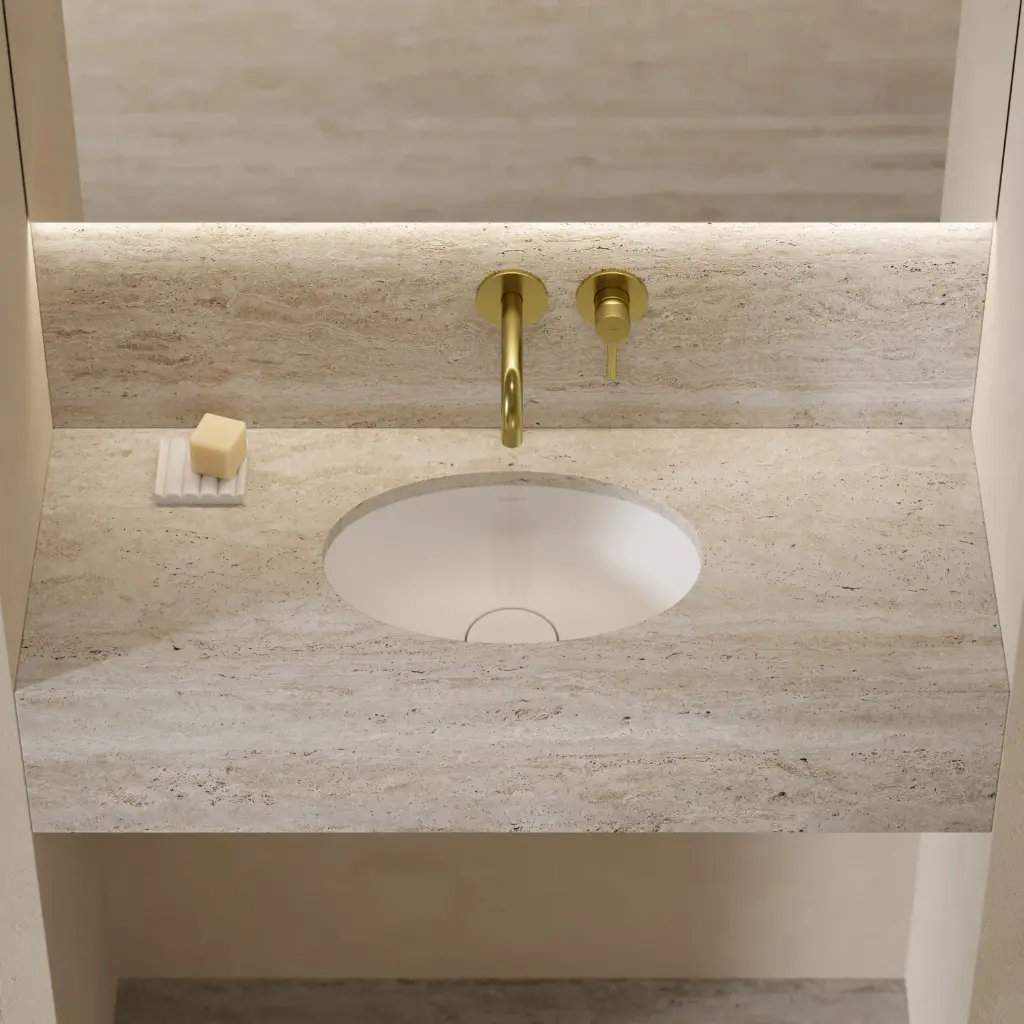 Shell M+ ,Unterbauwaschtisch 38 x 25 cm Weiß matt (BM)SHELL380UPBM