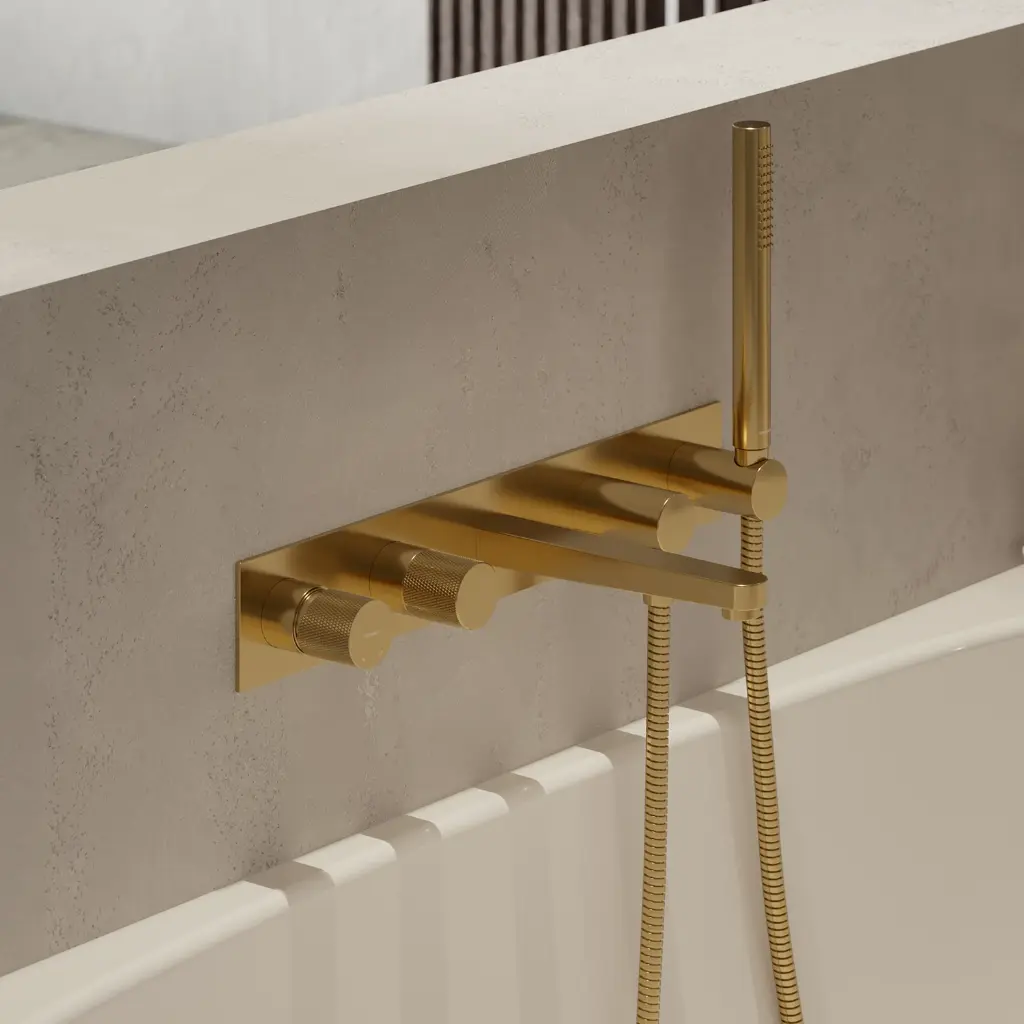 Contour Unterputz-5-Loch-Badewannenarmatur Gold gebürstetet (GLB)CT8037-1GLB