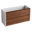 Schrank „Tablero Marino COOL“, 60 x 45 x 54 cm, 2 hängende Schubladen, mattweiß/Nussbaum CL.060.WNOGAL 