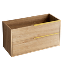 Schrank LISTELLO 60 x 45 x 54 cm. 2 hängende Schubladen mit Griff aus gebürsteter Gold TA060.G