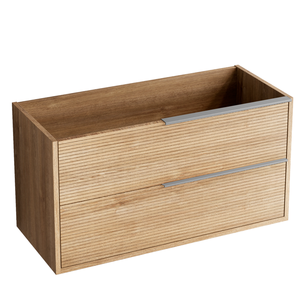 Schrank LISTELLO 60 x 45 x 54 cm. 2 hängende Schubladen mit Griff aus satiniertem Edelstahl TA060.S