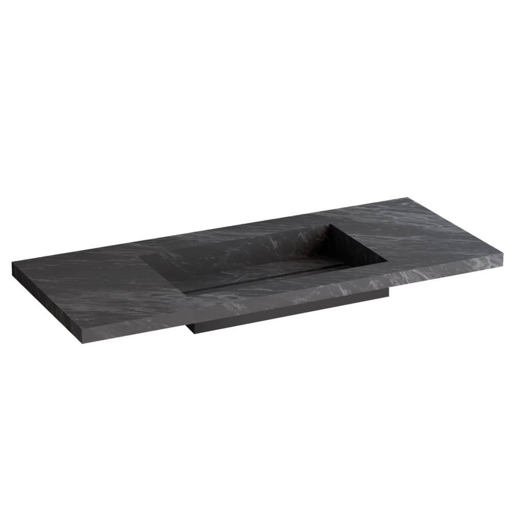 Integrierte Arbeitsplatte aus Feinsteinzeug von Lanic. Breite 61 cm. Allure Black  EL.061.C.N