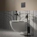 ECO FLUSH SET Strongframe Vorwandelement mit ECO-Spülung für Wand-WC + STEEL-R45 WC-Betätigungsplatte aus Edelstahl  Schwarz seidenmatt (BLH)STFWCECO1R45-RBL