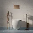 STRONGFRAME Vorwandelement mit ECO-Spülung für Wand-WC + STEEL-R45 WC-Betätigungsplatte aus Edelstahl STFWCECO1R45-RCPB