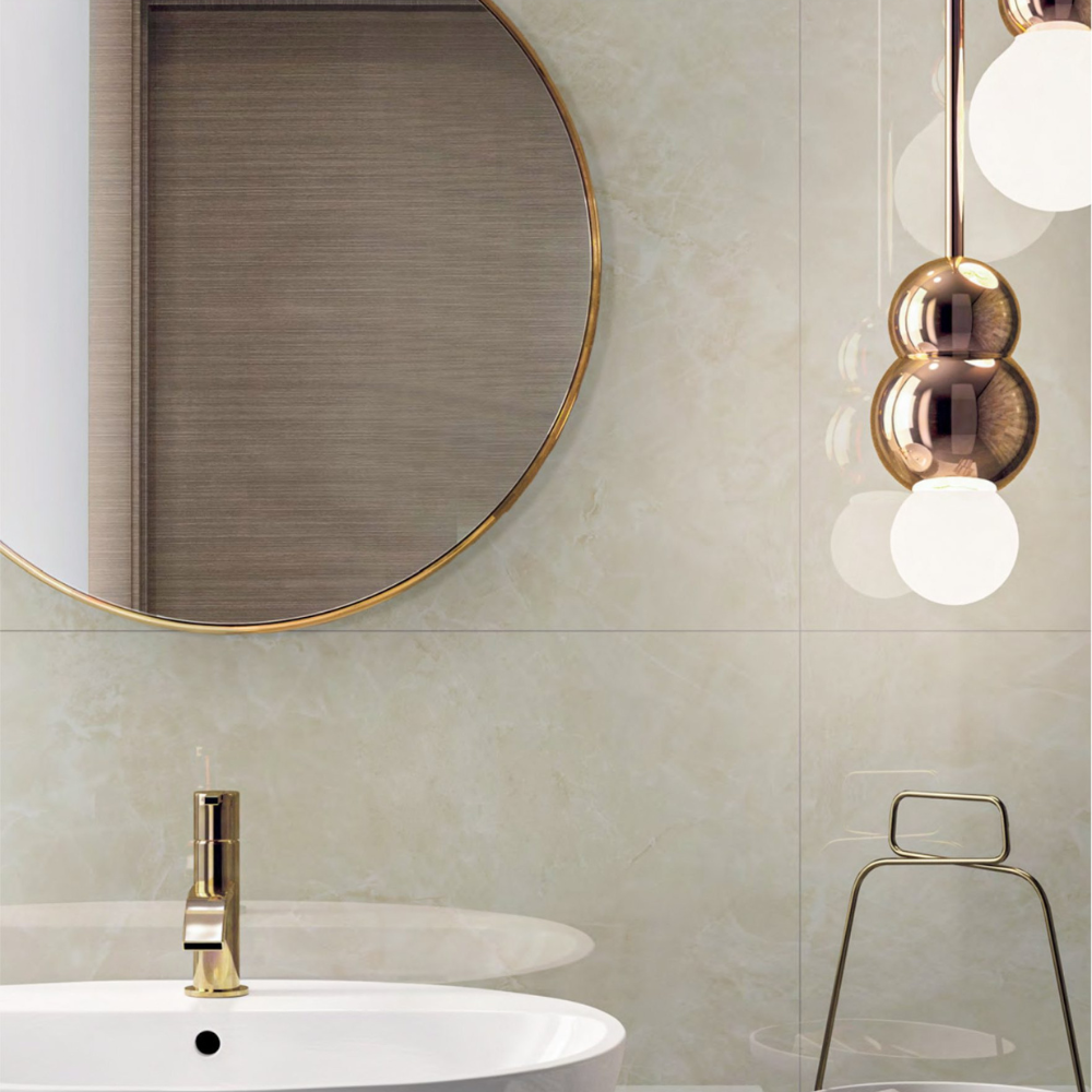 60x60cm Crema Hochglanz 9mm